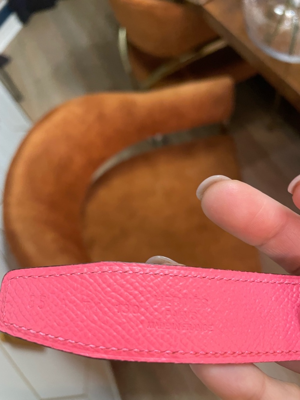 Hermès orange/pink duel sided leather belt - Picture 8 of 8